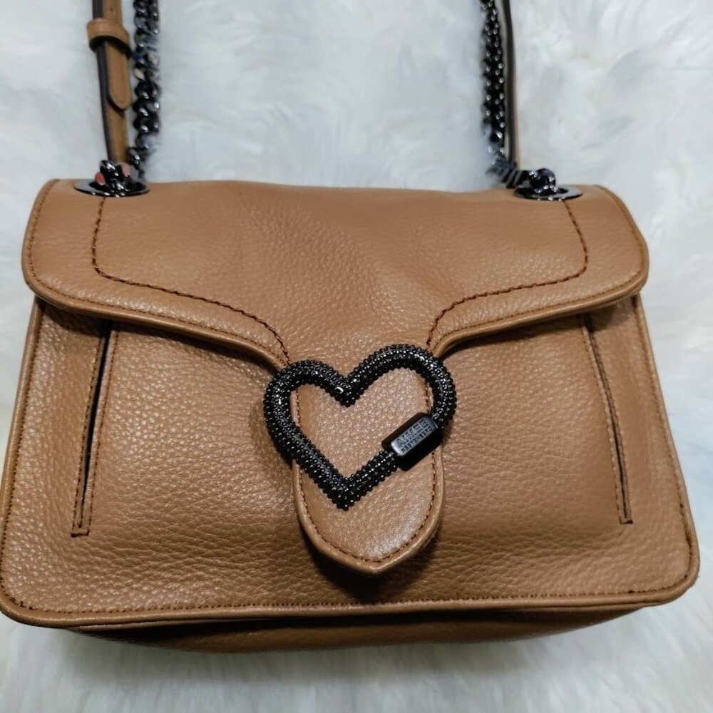 Aimee Kestenberg Lovers Lane Heart Convertible Leather Shoulder Crossbody Bag - Picture 7 of 16